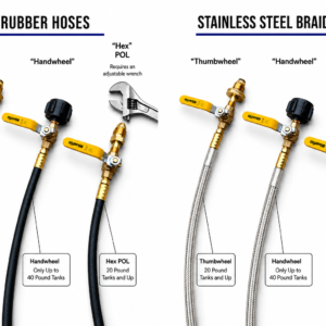 2, 3 & 4 Tank Propane Manifold with Dual Stage Regulator | Rubber or Stainless Steel Hose Options - Image 3