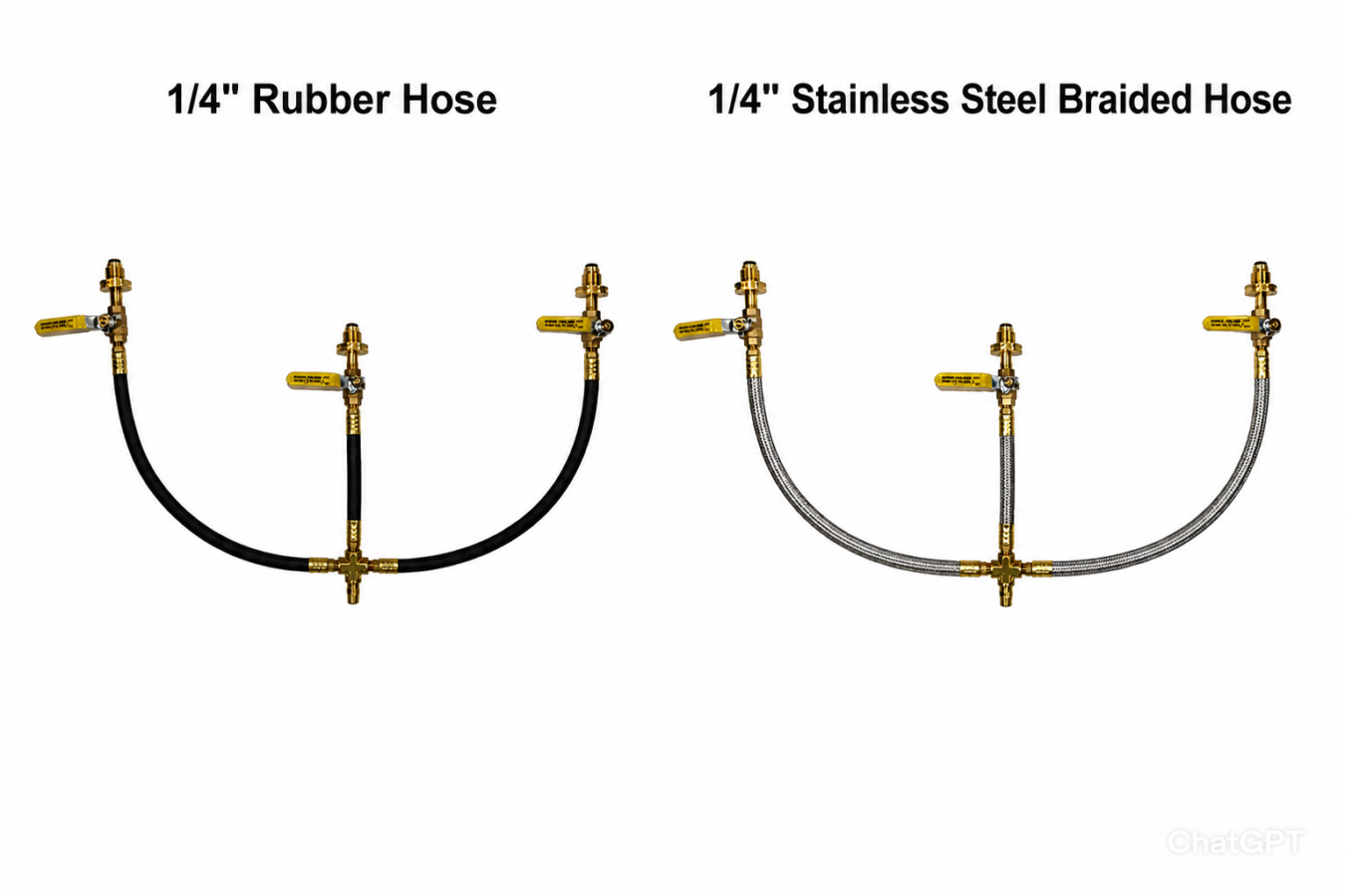 3 Tank Propane Manifold Setup Rubber and Stainless Steel