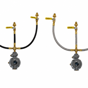 2, 3 & 4 Tank Propane Manifold with Dual Stage Regulator | Rubber or Stainless Steel Hose Options - Image 1